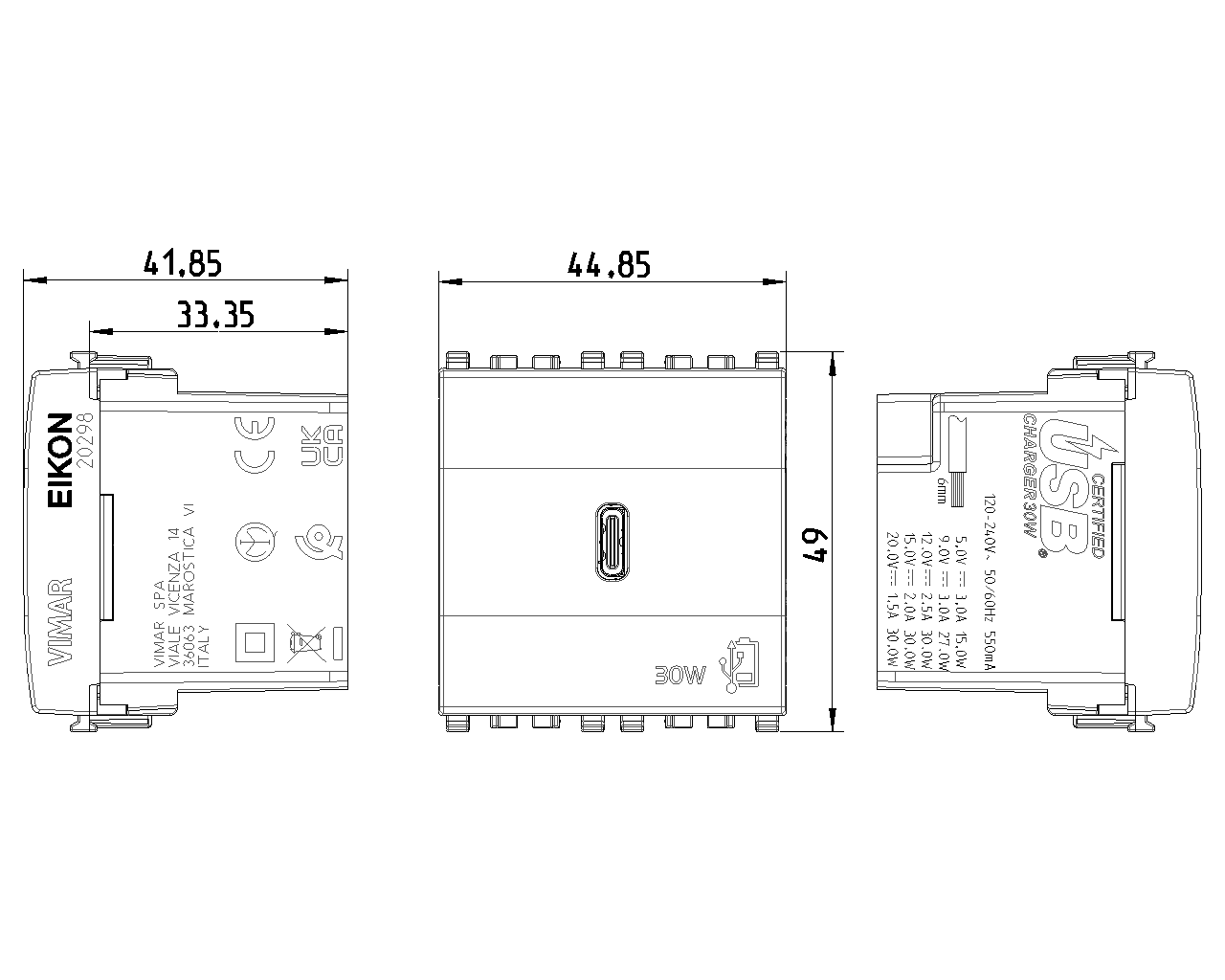 модульная розетка USB-C, USB Type-C | priza modulara USB-C, USB Type-C