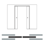 Estensione пенал для двустворчатой раздвижной двери 2000x1200мм, стена 100/125мм (Под гипсокартон)