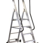Алюминиевая стремянка с поручнями