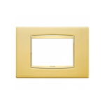 20653.G21 Накладка (рамка) из металла EIKON на 3 модуля oro satinato
