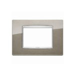 20653.08 Накладка (рамка) металлическая EIKON на 3 модуля titanio