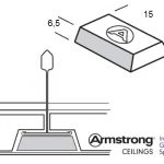 BORDER CLIP 15mm  pentru placi TEGULAR 15, tavan casetat Armstrong