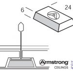 BORDER CLIP 24mm  pentru placi  TEGULAR 24, tavan casetat Armstrong
