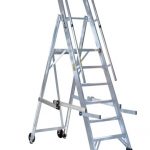 Алюминиевая стремянка с поручнями